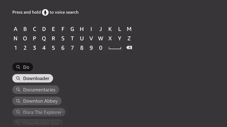 Fire TV Stick: Search for Downloader