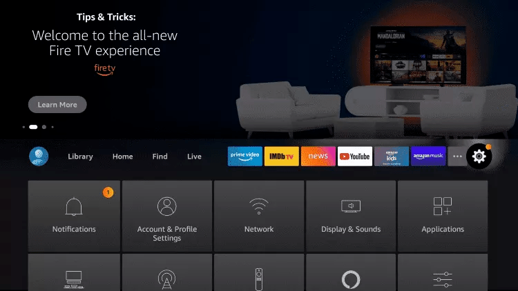 Fire TV Stick: Open Settings → My Fire TV