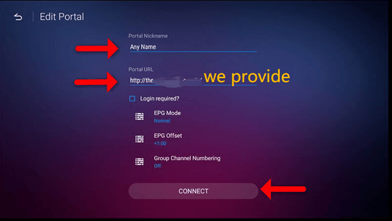 Formuler Box: Enter your portal details